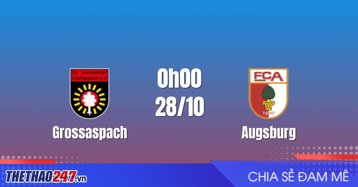 Nhận định Grossaspach vs Augsburg: Cạm bẫy cúp quốc gia, 0h00 ngày 28/10/2026