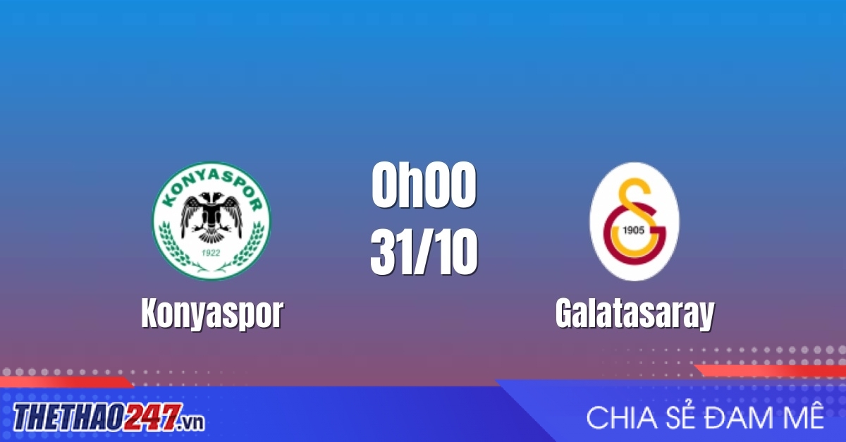 Nhận định Konyaspor vs Galatasaray: Quyền uy đầu bảng, 0h00 ngày 31/10/2026