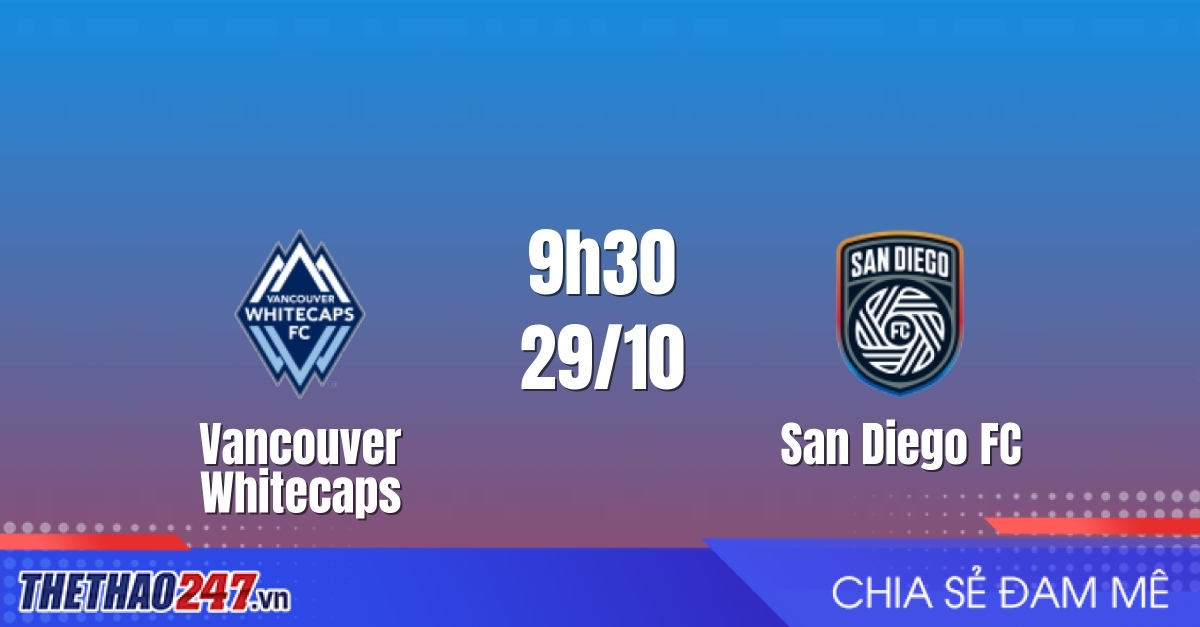 Nhận định Vancouver Whitecaps vs San Diego FC: Sức mạnh áp đảo, 9h30 ngày 29/10/2026