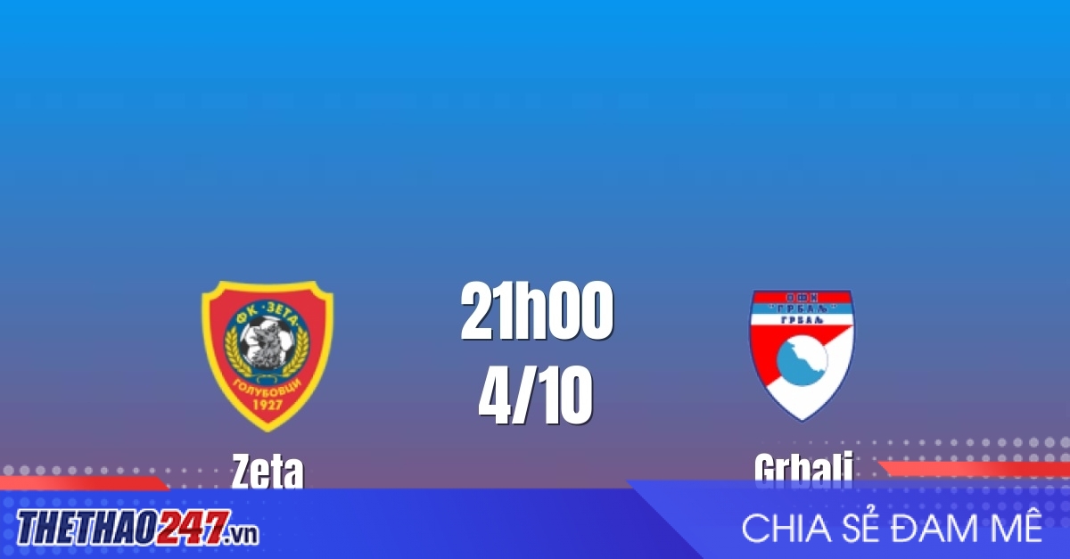 Nhận định Zeta vs Grbalj: Cuộc đua nhóm đầu nóng lên, 21h00 ngày 04/10/2026